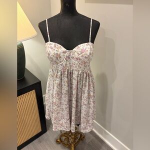 Altar’d State “Laryn” Girly Sweetheart Mini Dress Large Coquette Light Cottage